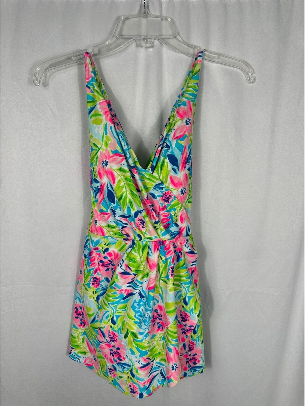 Stella Parker Multi Waterlily Floral Tummy Toner Swimdress, Size S